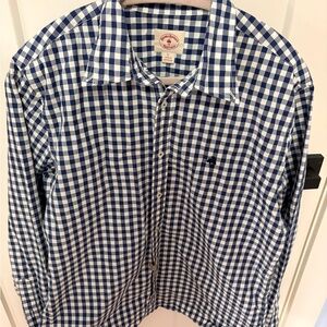 Blue and White Checkered Button-Up Shirt